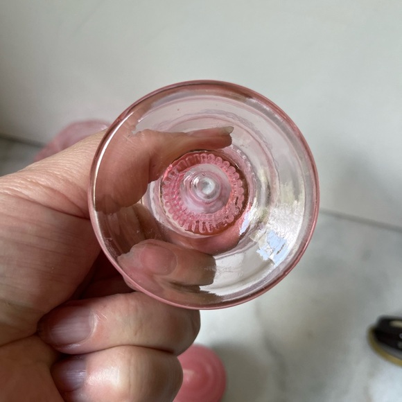 Vintage pink fairy lamp hobnail design candle holder 5.5” - Picture 7 of 12